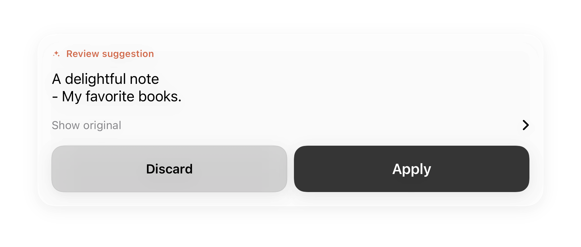 Fold AI enhance suggestion component